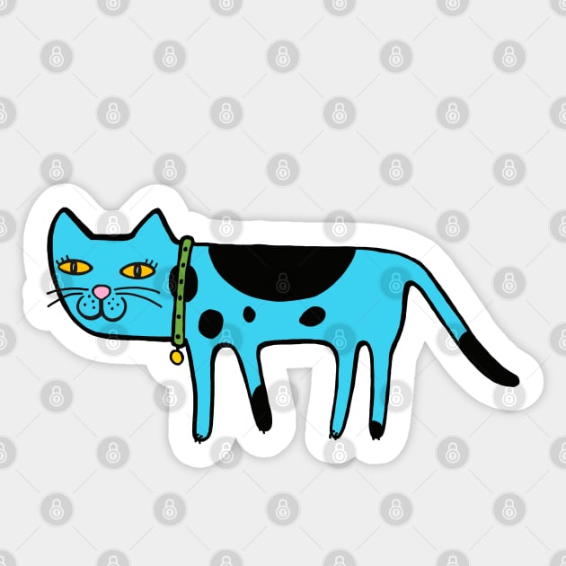 Cool Cat - Blue cat Sticker by marina63